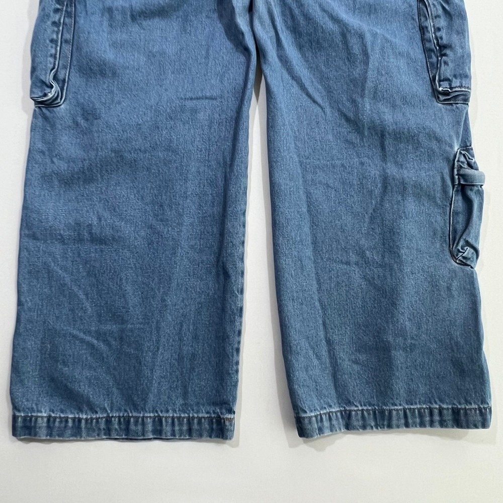 Universal Thread Cargo Jeans Wide Leg High Rise Medium Wash Blue Womens 12R - Picture 14 of 16